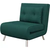 Image de HOMCOM Fauteuil inclinable avec fonction lit Fauteuil de nuit, bouton capitonné, revêtement en lin, 77 cm x 88 cm x 83 cm, Vert
