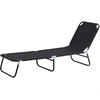 Image de Outsunny Chaise longue, dossier réglable sur 5 positions, séchage rapide, cadre métallique, 190 x 56 x 28 cm, noir