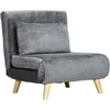 Image de HOMCOM Sessel pliant 2-en-1, Fauteuil de détente, Lit d'appoint, 72 cm x 78 cm x 79 cm, Gris