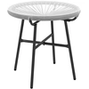 Image de Outsunny Table basse ronde de jardin en résine aspect rotin métal et plateau verre trempé Ø 50 x 50 cm gris
