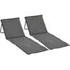 Image de Outsunny Lot de 2 tapis de plage rembourré dossier inclinable multi-positions acier polyester gris