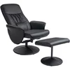 Image de HOMCOM Ensemble fauteuil 2 pièces Fauteuil avec Repose-pieds Fauteuil Relax avec Repose-pieds, réglable en hauteur, dossier inclinable, Noir