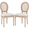 Image de HOMCOM Ensemble de 2 chaises de salle à manger, chaises de cuisine, design vintage, aspect cannage viennois, nature + crème