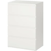 Image de HOMCOM Commode Sideboard avec 4 tiroirs, 55 cm x 33 cm x 80 cm, Blanc