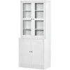 Image de HOMCOM Bibliothèque Étagère Murale, 2 Étagères, 76 cm x 40 cm x 178,5 cm, Blanc