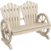 Image de Outsunny Banc de jardin, Design roue de chariot, pour 2 personnes, Bois naturel