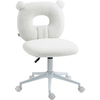 Image de HOMCOM Chaise de Bureau Réglable en Hauteur, Teddy, 50 cm x 56 cm x 90 cm, Blanc
