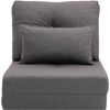 Image de HOMCOM Canapé de sol Matelas pliant, Design 2-en-1, coussin amovible, 60 x 80 x 56 cm, Gris foncé