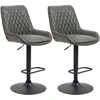 Image de HOMCOM Tabouret de Bar Tabouret de Cuisine Design, Réglable en Hauteur, avec Repose-pieds, 51 cm x 59 cm x 117 cm, Gris foncé + Noir