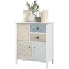 Image de HOMCOM Sideboard, Commode Shabby Chic, 2 Tiroirs, 3 Compartiments, Bois de pin, 68x34x80cm, Blanc