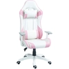 Image de HOMCOM Chaise de jeu, design Racing, inclinable, réglable en hauteur, Simili cuir, 67L x 60P x 120-128H cm, Rose/Blanc