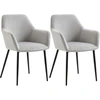 Image de HOMCOM Ensemble de chaises de salle à manger confortable, 54x57x80 cm, Gris clair