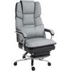 Image de HOMCOM Fauteuil de bureau, ergonomique, ajustable, 63x71x123-129cm, Gris clair/Noir