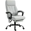 Image de Vinsetto Fauteuil de Bureau avec Fonction Massage & Chauffage, Repose-pieds, jusqu'à 120 kg, Gris