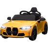 Image de AIYAPLAY Voiture Électrique pour Enfants BMW M4, Sons & Lumières, 3-5 km/h, incl. Télécommande, pour 3-5 Ans, Jaune