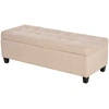 Image de HOMCOM Banc rembourré avec espace de rangement, finitions boutonnées, jusqu'à 120 kg, 125 x 49 x 41,5 cm, Beige