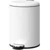 Image de HOMCOM Poubelle 20L, avec pédale, seau intérieur, résistant aux empreintes digitales, fermeture silencieuse, Blanc cassé