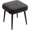 Image de HOMCOM Pouf, Repose-Pieds, Siège Rembourré, Imitation Cachemire, Pieds en Acier, 42 x 42 x 47 cm, Gris foncé