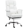 Image de HOMCOM Chaise de bureau ergonomique, réglable en hauteur de 48-56 cm, dossier inclinable, repose-pieds, blanc