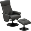 Image de HOMCOM Fauteuil rembourré, fauteuil d'appoint avec repose-pieds, rotatif, ergonomique, aspect microfibre, jusqu'à 150 kg, noir