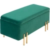 Image de HOMCOM Banquette, Banquette rembourrée avec espace de rangement, Métal, Bois de caoutchouc, Mousse, 100 x 40 x 42 cm, Vert