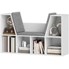 Image de HOMCOM Étagère à livres avec assise, 6 compartiments, rembourrée, 105 x 30 x 63 cm, Blanc