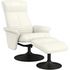 Image de HOMCOM Fauteuil inclinable, fauteuil TV avec repose-pieds, pivotant, ergonomique, tissu microfibre, jusqu'à 150 kg, Blanc crème