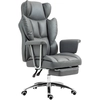 Image de HOMCOM Chaise de bureau ergonomique, rembourrée, avec repose-pieds, dossier réglable, pivotante à 360°, Gris foncé