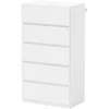 Image de HOMCOM Commode Sideboard Commode à tiroirs, 5 tiroirs, 55 cm x 34 cm x 100 cm, Blanc