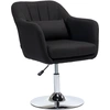 Image de HOMCOM Fauteuil pivotant, fauteuil de bureau réglable en hauteur, polyester aspect lin, métal, 60 x 60 x 79-91 cm, noir