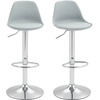 Image de HOMCOM Ensemble de 2 Tabourets de Bar, Chaises de Bar, Chaises Pivotantes avec Dossier, Réglables en Hauteur, Jusqu'à 120 kg, 42x38x82-104cm, Gris