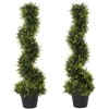 Image de Outsunny Plante en spirale artificielle, arbre de cèdre en spirale avec pot, 90 cm, cèdre artificiel pour décoration intérieure et extérieure, Vert