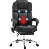 Image de Vinsetto Chaise de bureau ajustable avec 6 points de massage, Fonction de chauffage, Repose-pieds, Similicuir, Noir