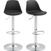 Image de HOMCOM Ensemble de 2 Tabourets de Bar, Chaises de Bar, Chaises Pivotantes avec Dossier, Réglables en Hauteur, Capacité de Charge 120 kg, 42 x 38 x 82-104 cm, Noir