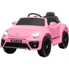 Image de AIYAPLAY Véhicule électrique pour enfants, VW Coccinelle, 3-5 km/h, avec télécommande & musique, Rose
