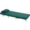 Image de HOMCOM Fauteuil pliant avec fonction de couchage, Fauteuil relax pliant en velours côtelé, Dossier réglable, supporte jusqu'à 120 kg, Vert foncé