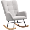 Image de HOMCOM Fauteuil à bascule, housse moelleuse, rembourrage épais, antidérapant, Gris clair