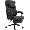 Image de Vinsetto Fauteuil de bureau avec repose-pieds, chaise de bureau, chaise pivotante avec appui-tête, noir