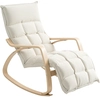 Image de HOMCOM Fauteuil à bascule rembourré, fauteuil relaxant avec accoudoirs et cadre en acier, pour salon, chambre à coucher, crème