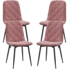 Image de HOMCOM Chaises de salle à manger 4 pièces ensemble de chaises de cuisine avec dossier, aspect velours, fauteuil 45 x 54 x 87 cm, Rose