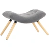 Image de HOMCOM Repose-pieds moderne avec revêtement en polaire et pieds en bois, rembourré, pour salon, chambre à coucher, couloir, Gris foncé