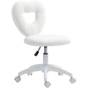 Image de HOMCOM Chaise de Bureau, Fauteuil de Direction Dossier en Forme de Coeur, Rembourré, Blanc