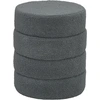 Image de HOMCOM Tabouret Rond en Peluche avec Cadre en Métal, Capacité 120kg,  40x45H cm, Gris Foncé