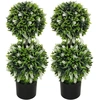 Image de HOMCOM Set de 2 plantes artificielles, plante artificielle résistante aux UV en pot de fleurs, 70 cm plante d'intérieur pour salon, jardin