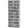 Image de HOMCOM Étagère DVD, support de rangement CD, 14 étagères ajustables, 18 compartiments, 175 cm, étagère Blu-ray, Panneau de particules, Blanc