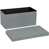 Image de HOMCOM Tabouret de Rangement, Banc Rembourré avec Espace de Rangement et Couvercle pour Salon, Chambre, Couloir, Gris foncé