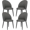 Image de HOMCOM Ensemble de 4 chaises de salle à manger, chaises de cuisine en aspect velours, pieds en acier, sans accoudoirs, Gris