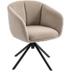 Image de HOMCOM Fauteuil, chaise rembourrée avec coque de siège confortable, pivotant, revêtement douillet, jusqu'à 120 kg, Marron clair