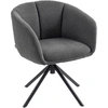 Image de HOMCOM Fauteuil, fauteuil rembourré avec coque de siège confortable, pivotant, revêtement moelleux, jusqu'à 120 kg, Gris foncé