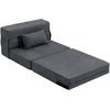 Image de HOMCOM Canapé de sol, canapé rembourré, convertible en matelas, mousse, coussin, Gris foncé